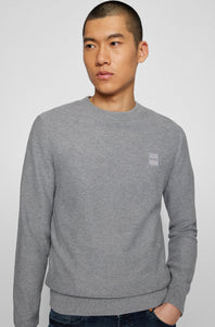 Boss Cotton Jumper with logo patch