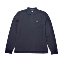 Load image into Gallery viewer, CP Company Long Sleeve Polo, Stretch Piquet, Black 09CMPLO16A
